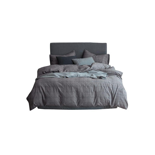 CA714 Linen Duvet Cover + Bed Sheet + 2 Pillowcases, King, More Patterns Available-Weilai Concept-Weilai Concept
