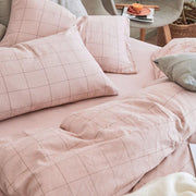 CA714 Linen Duvet Cover + Bed Sheet + 2 Pillowcases, King, More Patterns Available-Weilai Concept-Weilai Concept