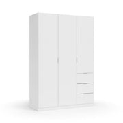 Cairo Artic White Compact 3 Door 3 Drawer Space-Saving 135cm Wardrobe LCX353O - 3204