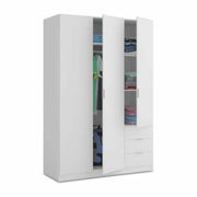 Cairo Artic White Compact 3 Door 3 Drawer Space-Saving Wardrobe LCX323O- 3202