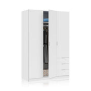 Cairo Artic White Compact 3 Door 3 Drawer Space-Saving Wardrobe LCX323O- 3202