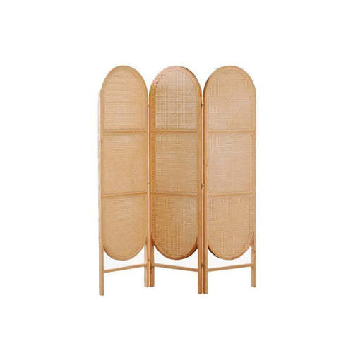 Cane Rattan Room Divider/ Screen, Oak-Weilai Concept-Weilai Concept