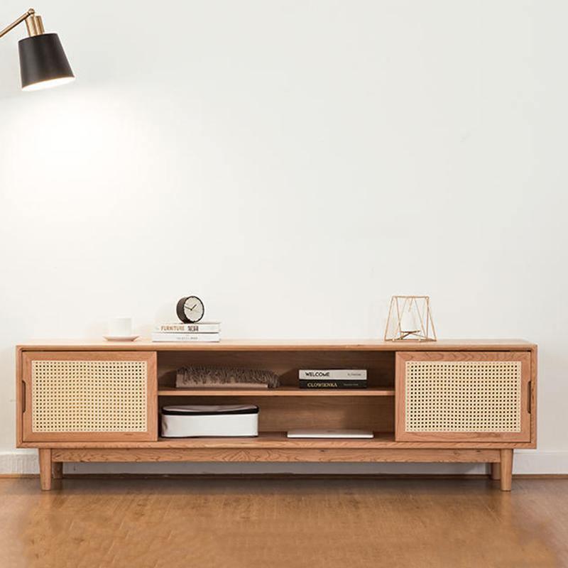 Randal Cane TV Stand, Natural Rattan & Wood-Weilai Concept-Weilai Concept