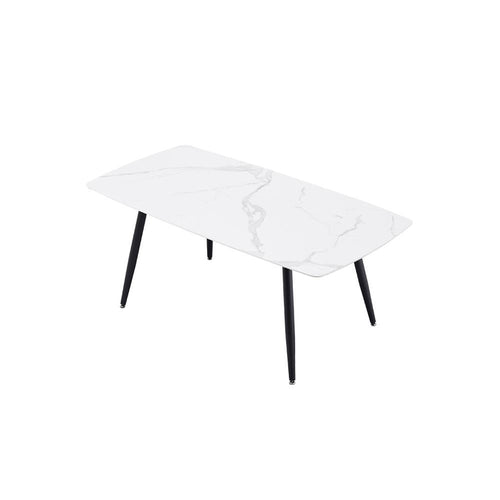 Canopy Dining Table, Sintered Stone, side view of dining room table with corner bench
