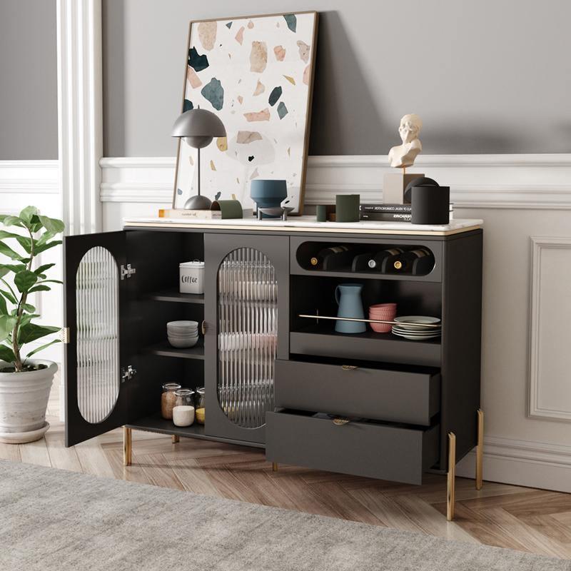 CASA Sideboard, Black, side view of extra large sideboard