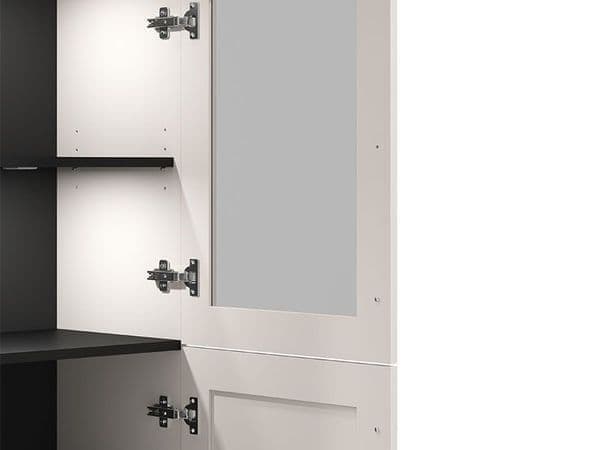 Cassio Cashmere Taupe Panelled Low Showcase Display Cabinet - 11013521