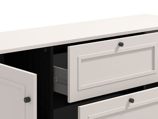 Cassio Cashmere Taupe Panelled Sideboard - 11013523