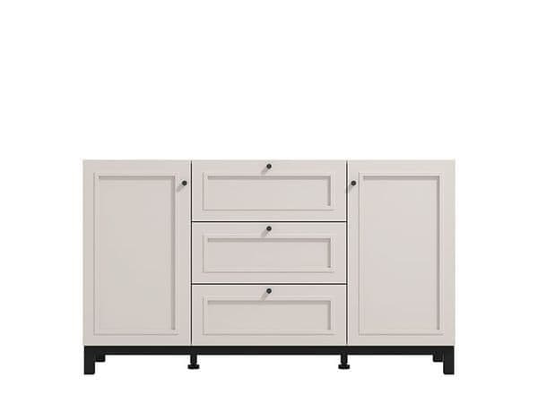 Cassio Cashmere Taupe Panelled Sideboard - 11013523
