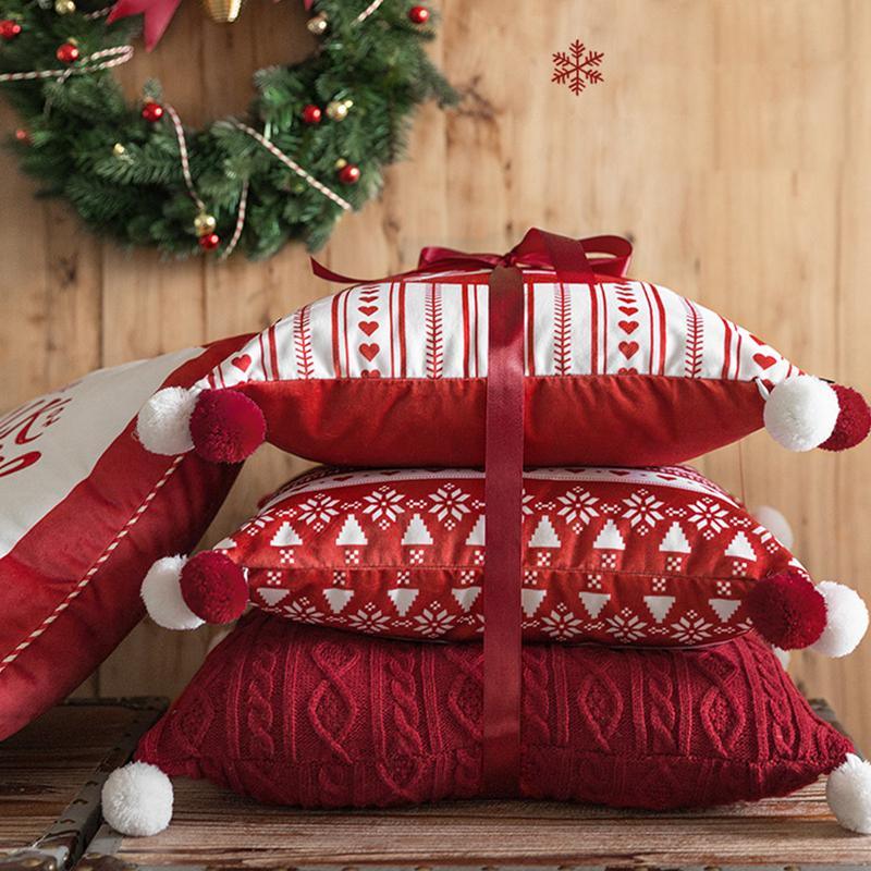 CH12 Set Of Four Cushions, Christmas Pattern-Weilai Concept-Weilai Concept