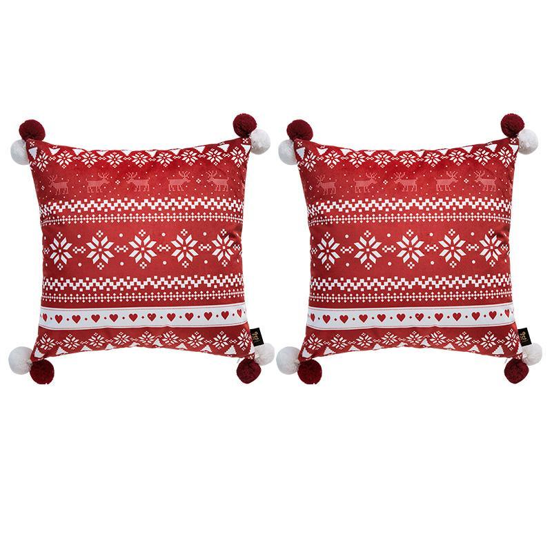 CH12 Set Of Four Cushions, Christmas Pattern-Weilai Concept-Weilai Concept