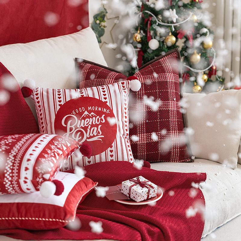 CH12 Set Of Four Cushions, Christmas Pattern-Weilai Concept-Weilai Concept