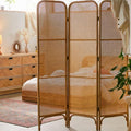Charlesworth Rattan Room Divider/ Folding Screen, Oak-Weilai Concept-Weilai Concept