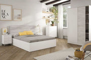 Columbus Artic White and White Oak Effect Small Narrow Sliding 2 Door Wardrobe 120cm Wide - 3209