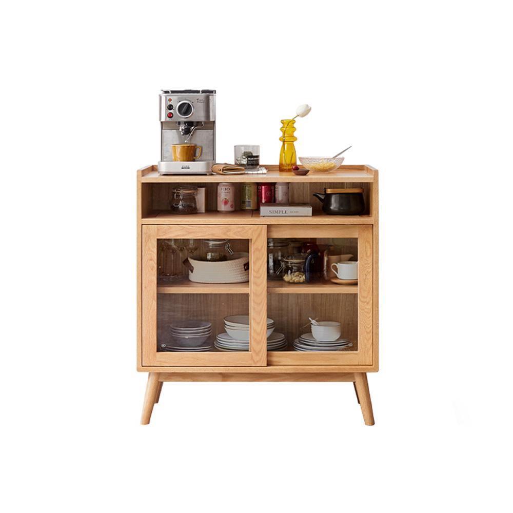 Combi Sideboard, Oak, side view of sideboard cabinet for living room
