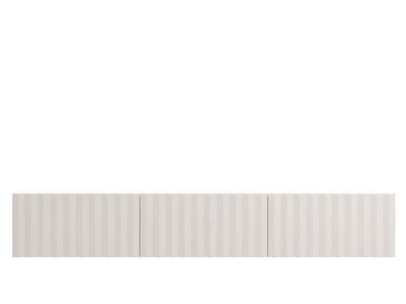 Como White Slat Effect Wall Mounted Floating Large Wide TV Entertainment Unit - 11014663