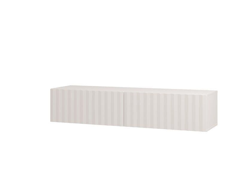 Como White Slat Effect Wall Mounted Floating Small TV Entertainment Unit - 11014661