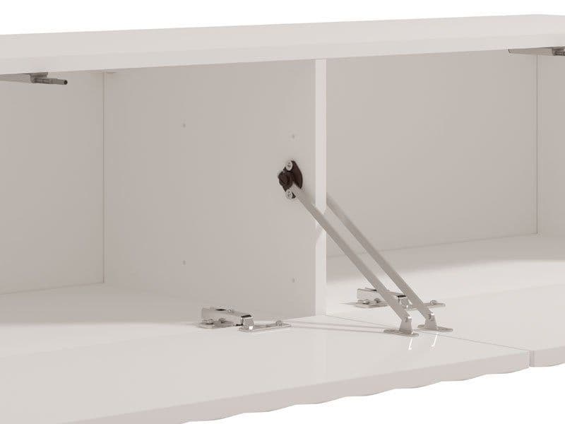Como White Slat Effect Wall Mounted Floating Small TV Entertainment Unit - 11014661