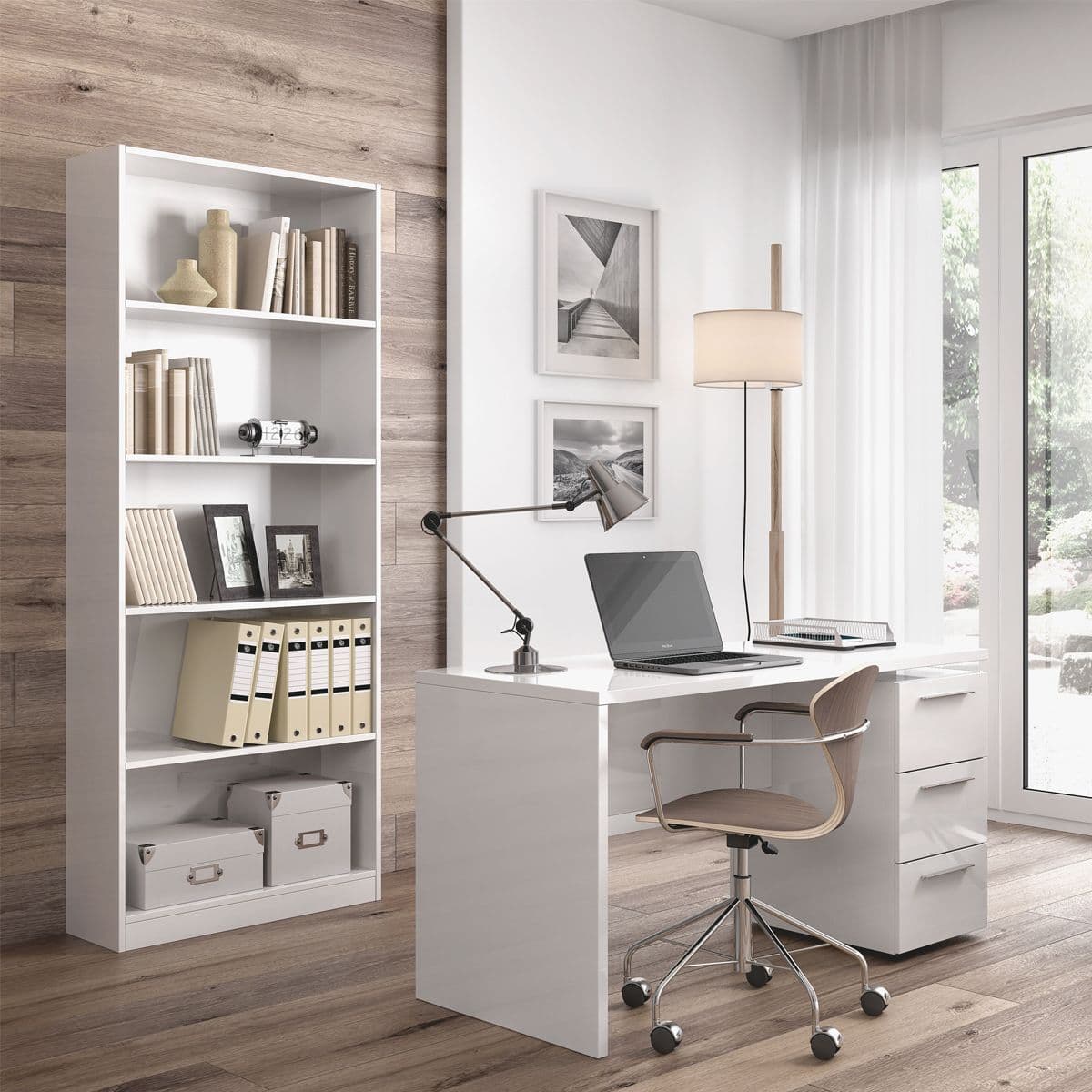Cordoba Large Artic White Bookcase Bookshelf - 3291