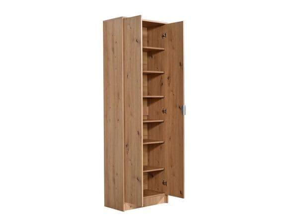 Cotswold Oak Effect Tall Multipurpose Shoe Storage Cupboard - 11008177