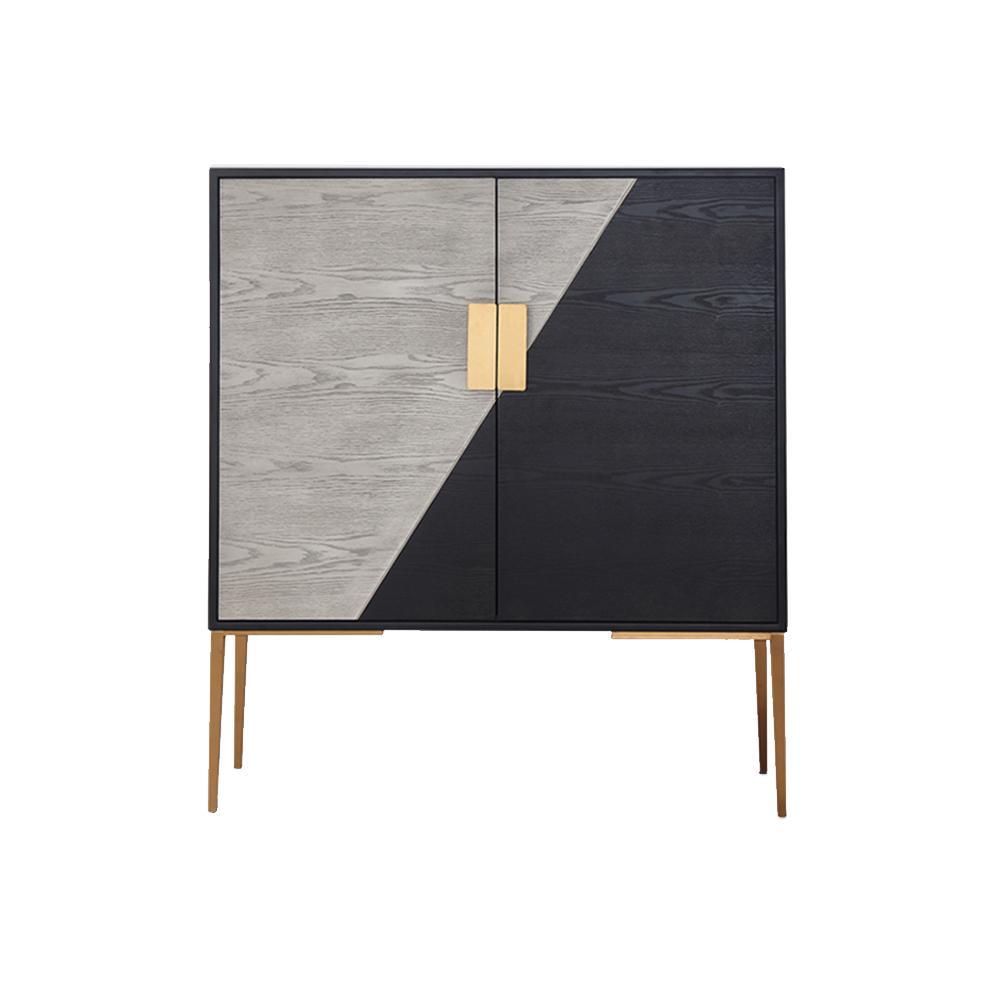 Sideboard, Side Cabinet, Wood, side view of green sideboard