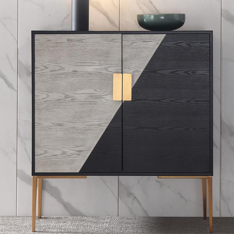 Detail view of Sideboard, Side Cabinet, Wood with mirrored sideboard