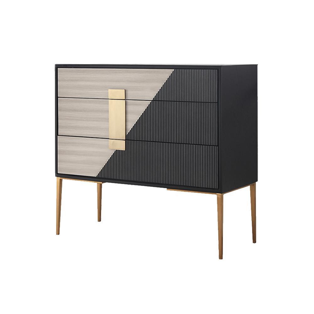 Sideboard, Side Cabinet, Wood with black sideboards