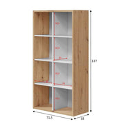 Danso Artic White and Oak Short Bookshelf Unit - 3215
