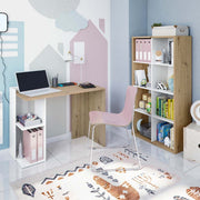 Danso Artic White and Oak Short Bookshelf Unit - 3215