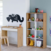 Danso Artic White and Oak Short Bookshelf Unit - 3215