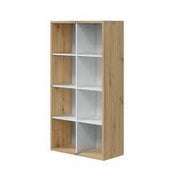 Danso Artic White and Oak Short Bookshelf Unit - 3215