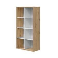 Danso Artic White and Oak Short Bookshelf Unit - 3215