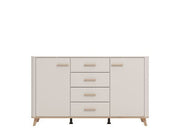 Dariqon Cashmere And Oak Effect 154cm 2 Door 4 Drawer Sideboard - 11014454