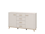 Dariqon Cashmere And Oak Effect 154cm 2 Door 4 Drawer Sideboard - 11014454