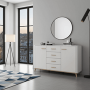 Dariqon Cashmere And Oak Effect 154cm 2 Door 4 Drawer Sideboard - 11014454