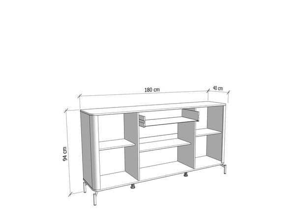 Dariqon Cashmere And Oak Effect 180cm 4 Door Sideboard - 11014491