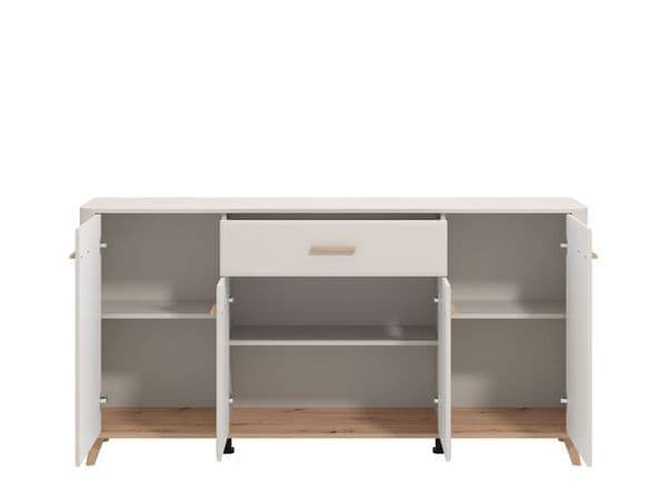 Dariqon Cashmere And Oak Effect 180cm 4 Door Sideboard - 11014491