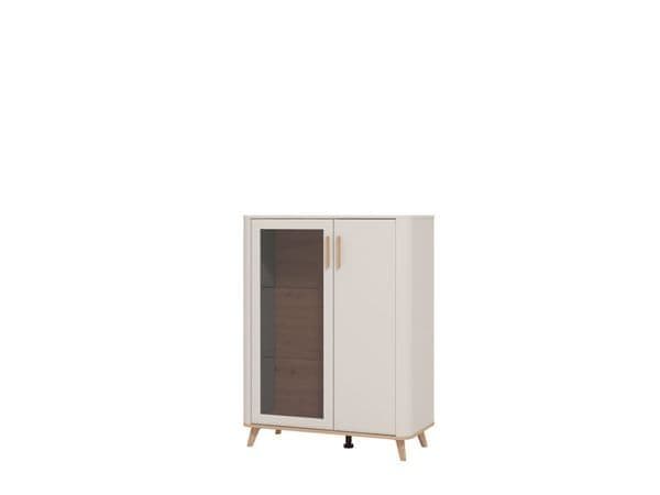 Dariqon Cashmere And Oak Effect Low 2 Door Display Cabinet - 11014452