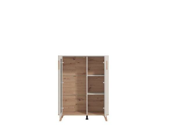 Dariqon Cashmere And Oak Effect Low 2 Door Display Cabinet - 11014452