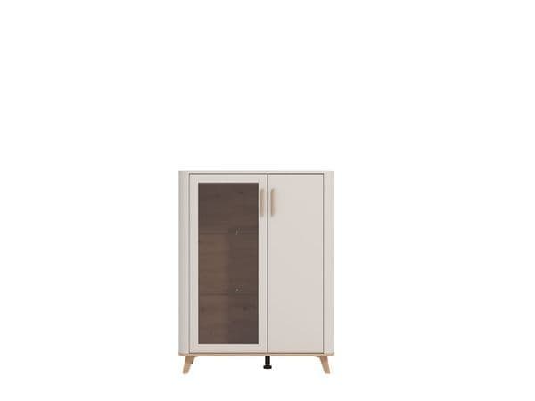 Dariqon Cashmere And Oak Effect Low 2 Door Display Cabinet - 11014452