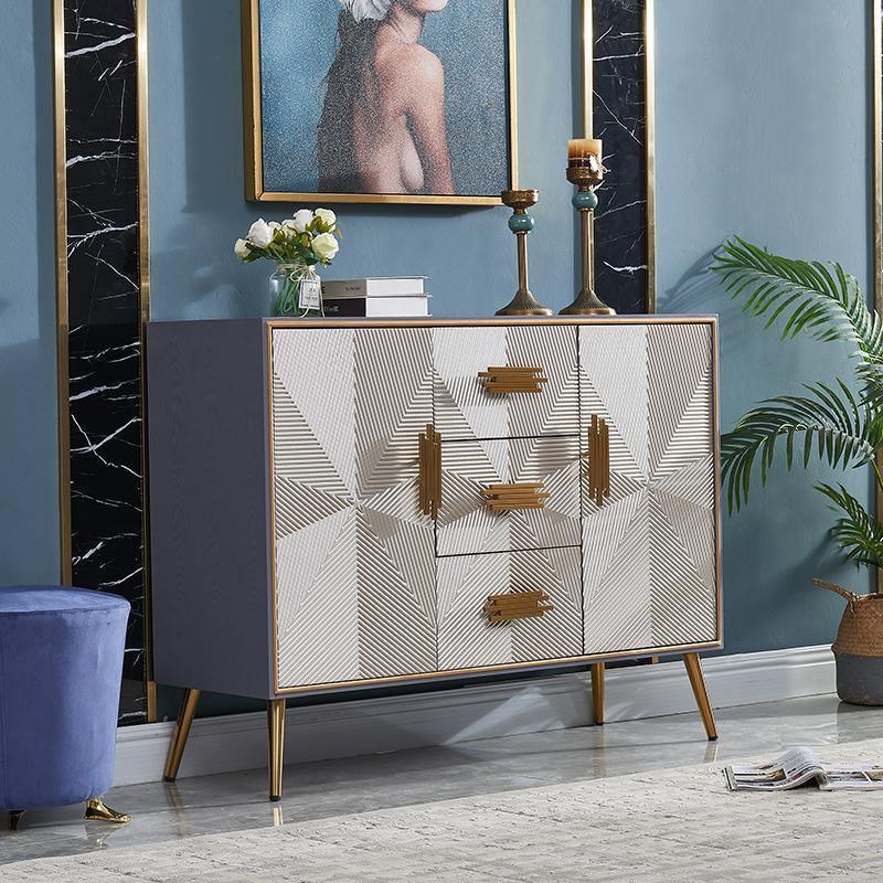 Detail view of Delp Sideboard with reclaimed wood sideboard