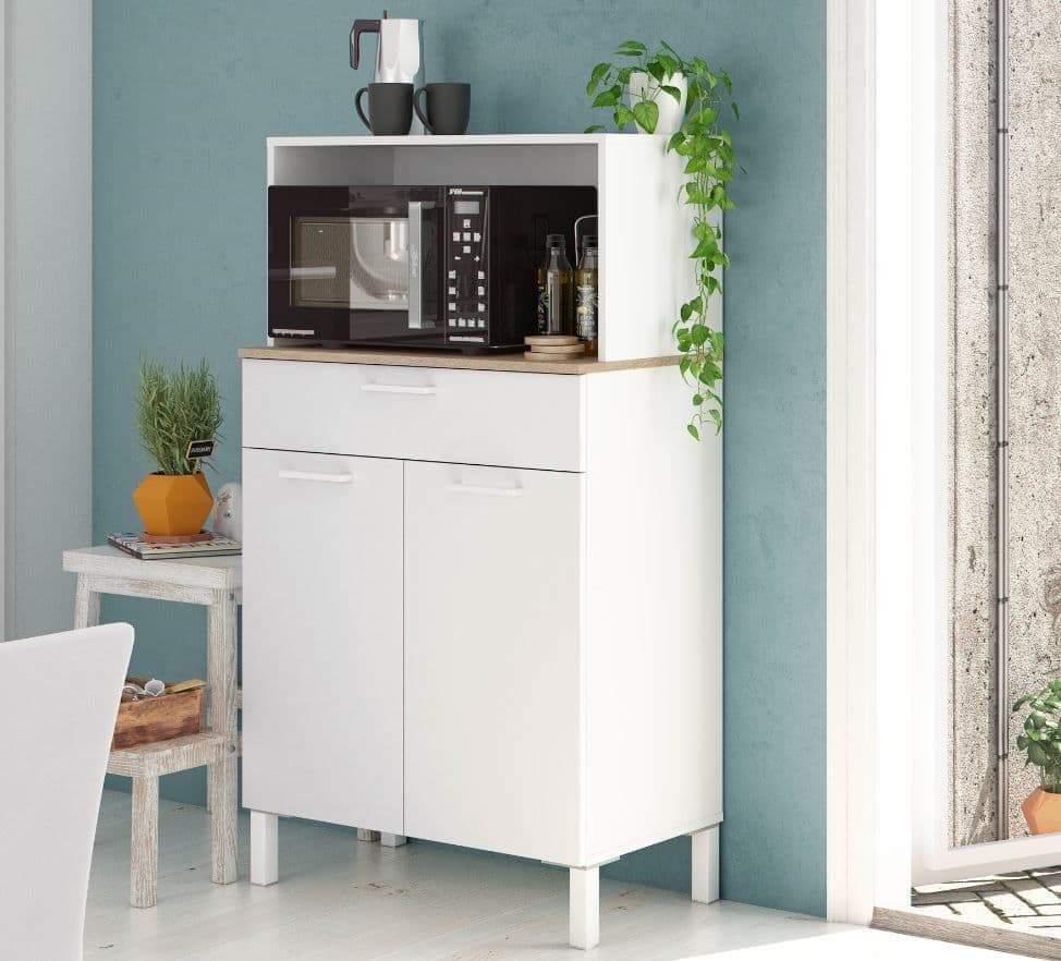 Denby White And Oak 2 Door Utility Kitchen Cupboard - 3032