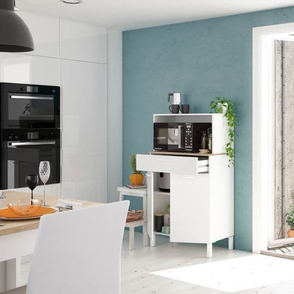 Denby White And Oak 2 Door Utility Kitchen Cupboard - 3032