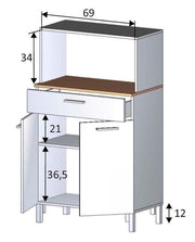 Denby White And Oak 2 Door Utility Kitchen Cupboard - 3032