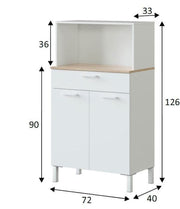 Denby White And Oak 2 Door Utility Kitchen Cupboard - 3032