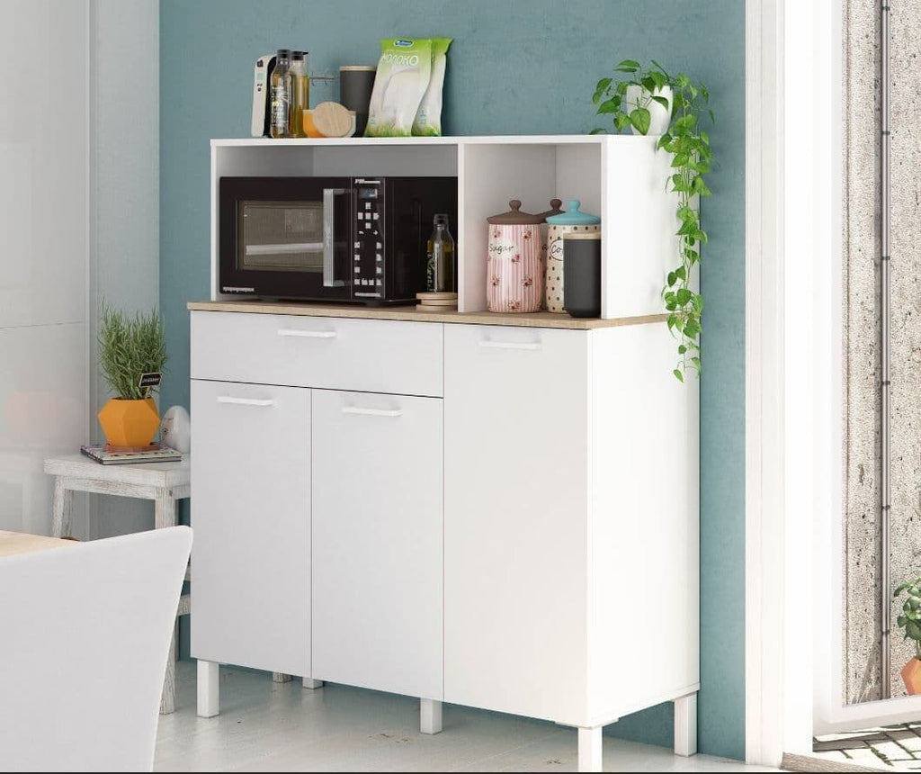 Denby White And Oak 3 Door Utility Kitchen Cupboard – 3031