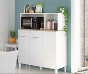 Denby White And Oak 3 Door Utility Kitchen Cupboard – 3031