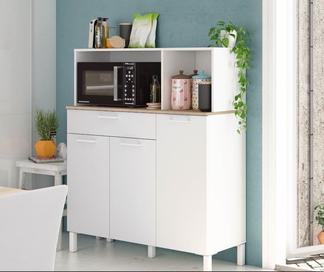 Denby White And Oak 3 Door Utility Kitchen Cupboard – 3031
