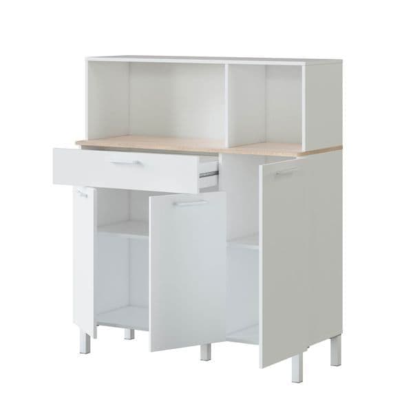 Denby White And Oak 3 Door Utility Kitchen Cupboard – 3031