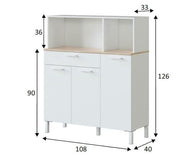 Denby White And Oak 3 Door Utility Kitchen Cupboard – 3031