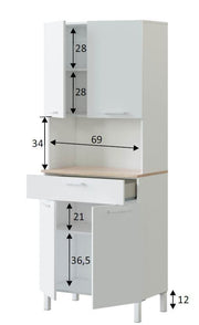 Denby White And Oak 4 Door Utility Kitchen Cupboard – 3078